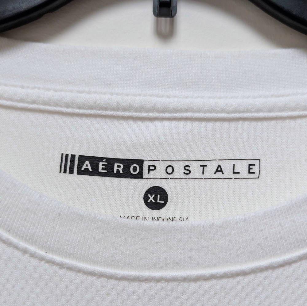Aeropostale White Crew Neck Long Sleeve Soft Thermal Pullover Men's XL - Picture 5 of 12